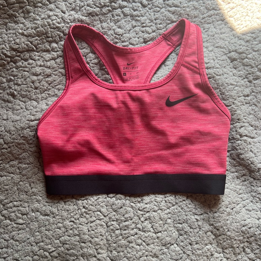 Pink nike sports bra